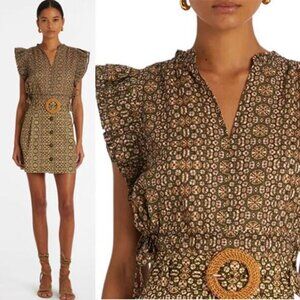 NEW Marie Oliver Ruched Drawstring Waist Split Neck Flared Sleeves Top Sz: Small